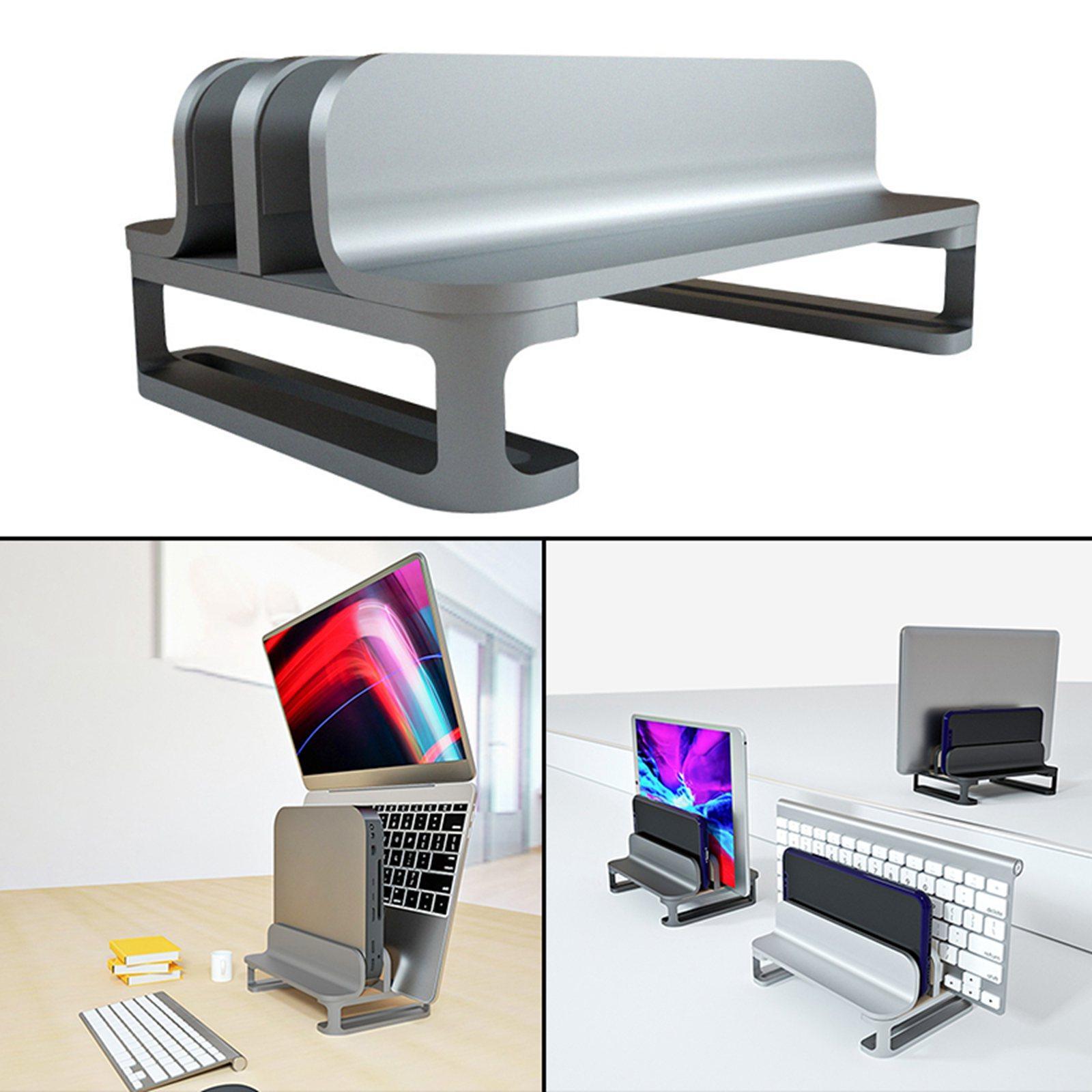 Adjustable Bracket Accessories,2 Slots Modern Compact Holder Organizer, Vertical Laptop Stand PC Cooling Base Notebook Holder for Home Desks Office