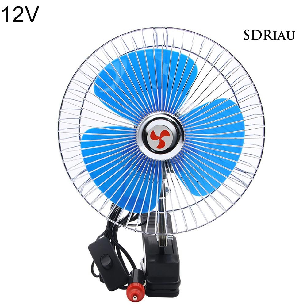 Quạt Làm Mát Mini 12 / 24v Có Kẹp Xoay Tiếng Ồn Thấp Cho Xe Hơi