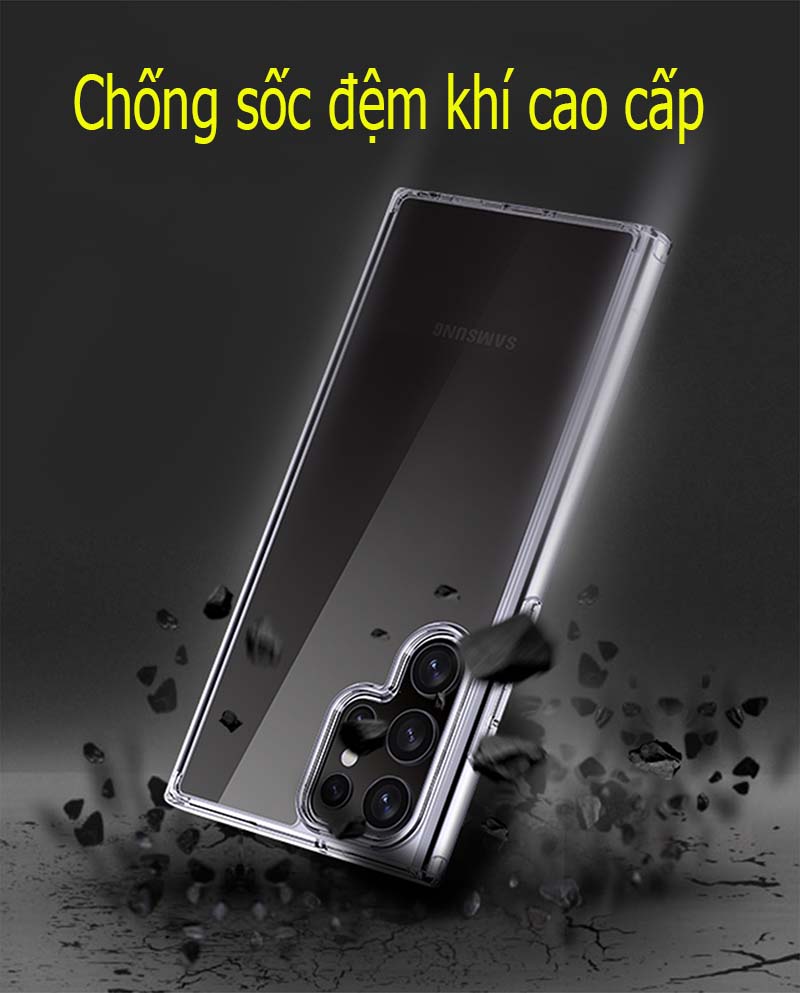 Ốp lưng dành cho Samsung S22 Ultra 5G trong suốt chống sốc đệm khí