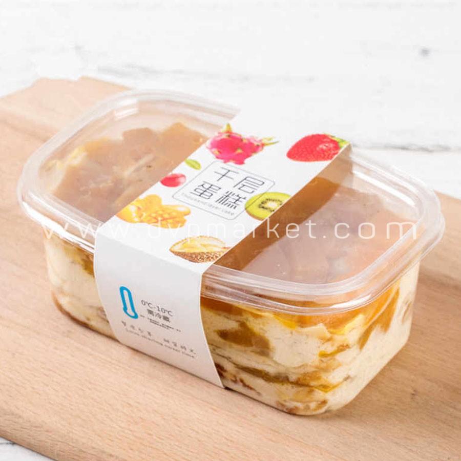 Hộp nhựa oval đựng bánh tiramisu, mousse XY092 (50C kèm nắp)