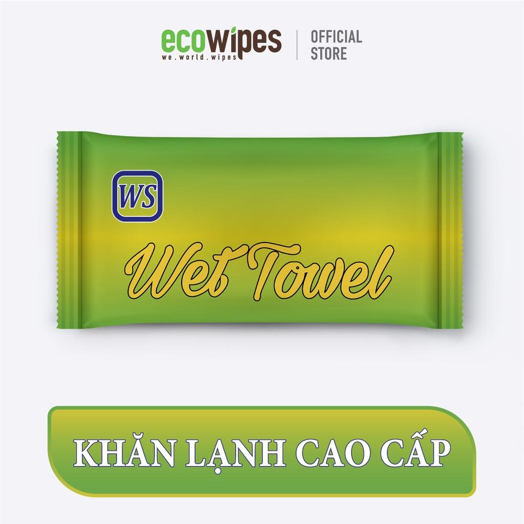 Khăn lạnh cao cấp EcoWipes 1 tờ dùng 1 lần mang đi khổ lớn, dày dặn dùng nhà hàng, bán đồ ăn, bánh mì