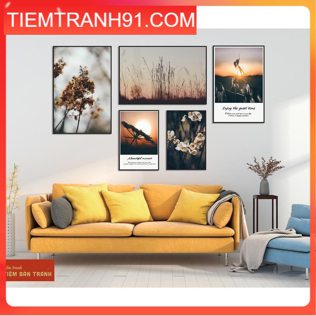 Tranh treo tường - Bộ 5 tranh canvas Bắc Âu hiện đại 06 , tranh canvas giá rẻ