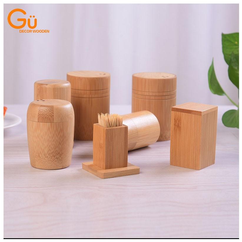 Hộp đựng tăm, Lọ tăm Tre Phụ kiện bàn ăn GU DECOR WOODEN - An toàn cho mọi nhà