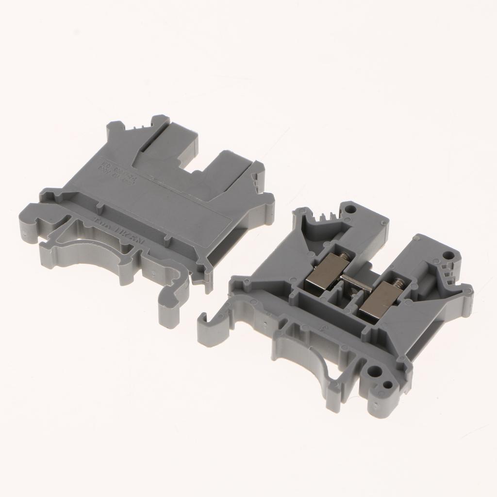 10 Pcs DIN Rail Terminal Block Screw Type UL 800V 0.2-4mm² gray UK-5N