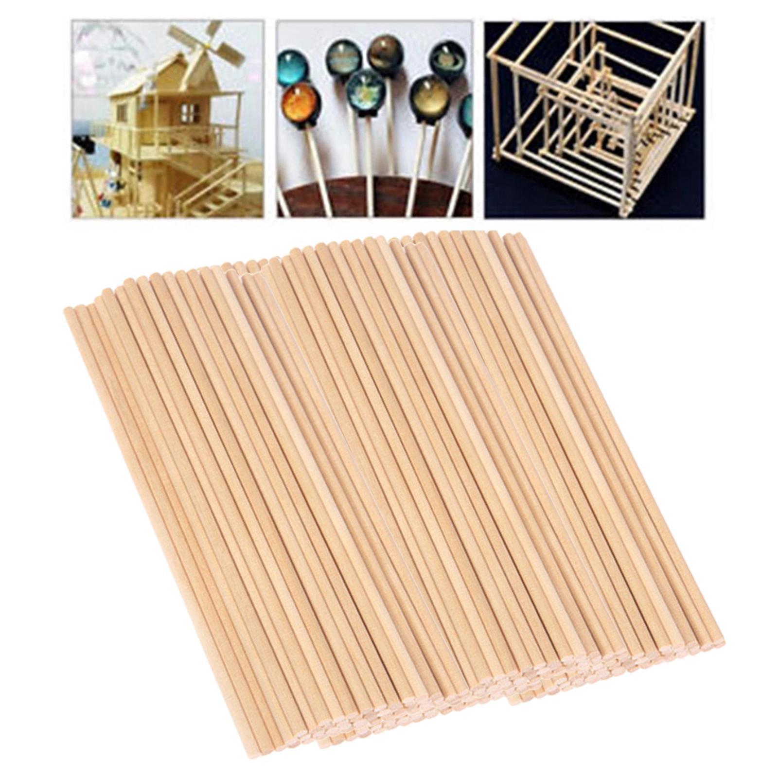 Wooden Pieces Wood Sticks Dowels Rod Round Shaped – Unfinished Wood Easy to Paint, Stain, Embellish – Perfect for Art Craft Project, Natural