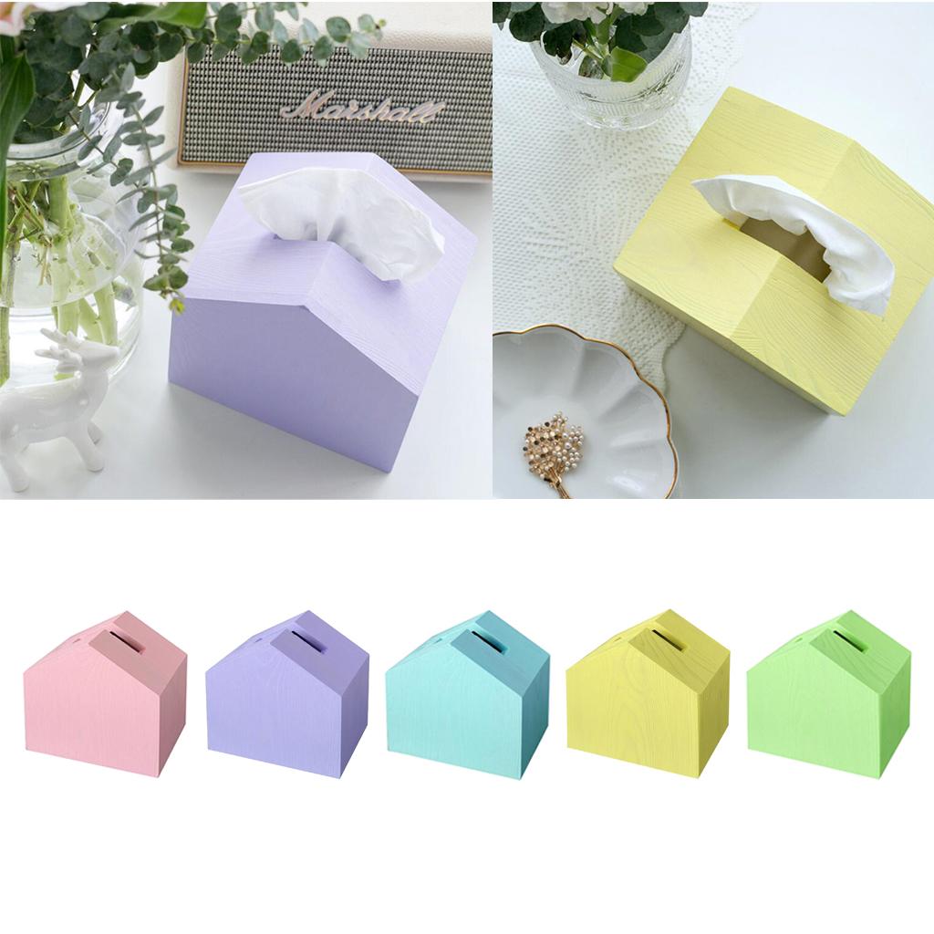 Wooden Tissue Box Cover Home Car Office Paper Napkin Holder Box