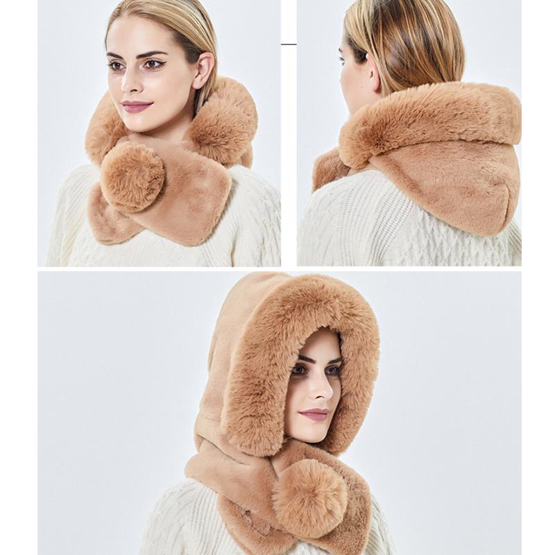 Phụ Nữ Mùa Đông Nón Earflaps Khăn Đa Năng Ushanka Mụn Mũ Ấm Nga Sang Trọng Máy Bay Ném Bom Nón Với Bộ Lông Bóng Một Mảnh nón Lưỡi Trai