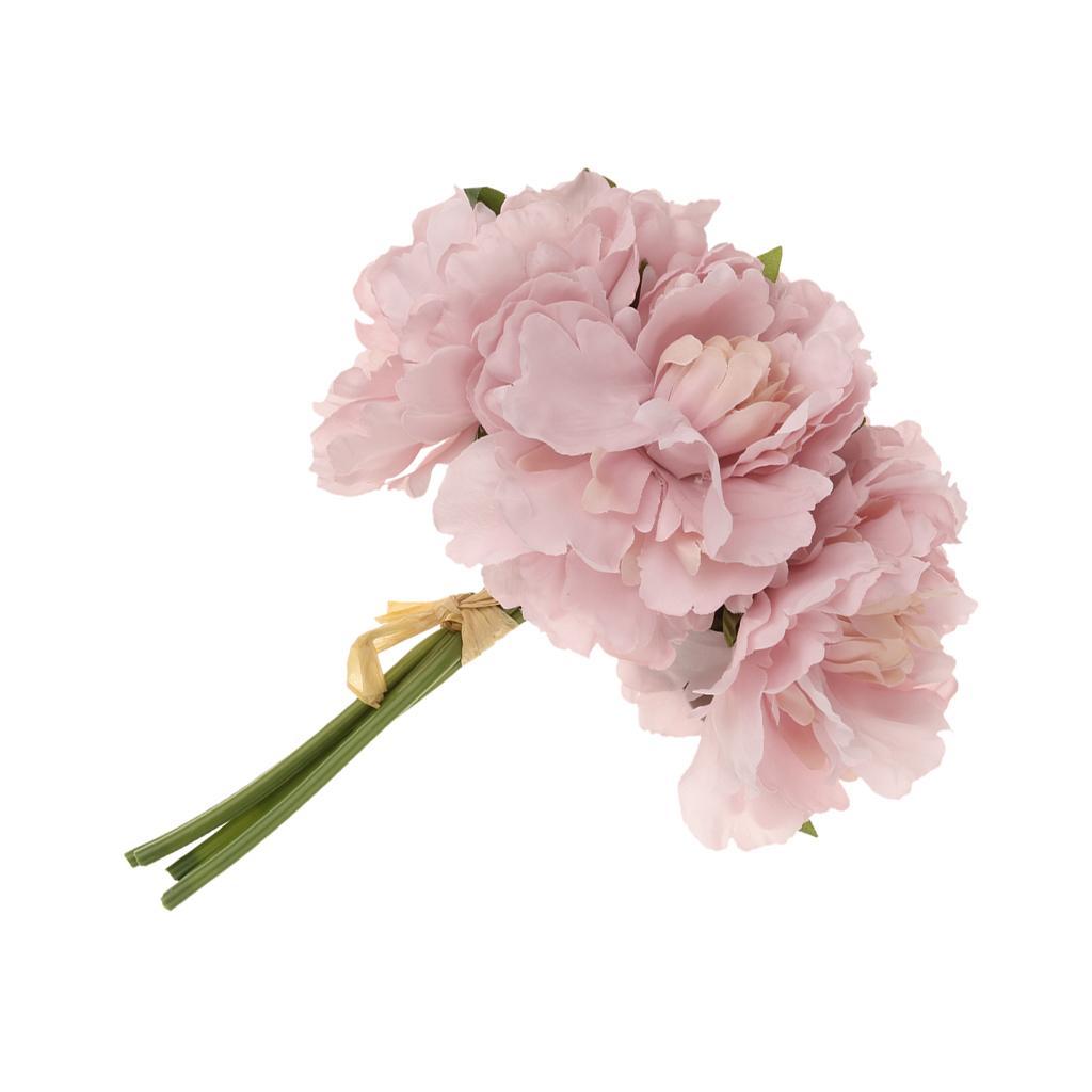 Artificial 5 Head Silk Peony Flower Bouquet Home Party Wedding Decor 10 Colo