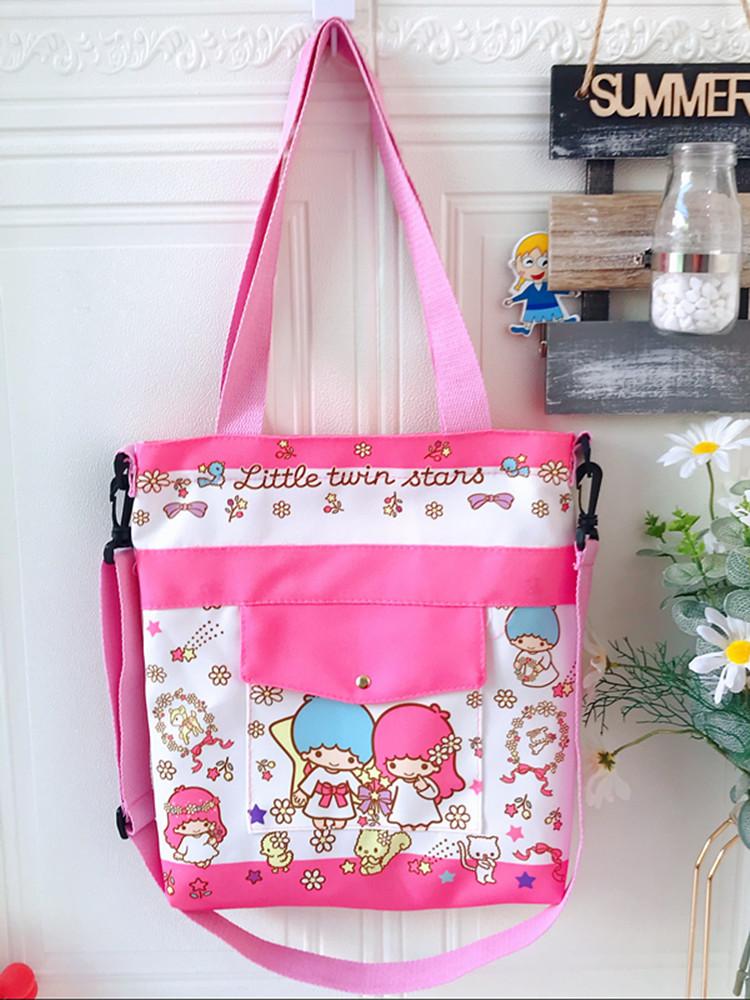 Sanrio Hello Kitty Hoạt Hình Canvas Túi Trẻ Vai Cô Gái Bé Trai Túi Sinh Viên Dạy Kèm Túi Xách