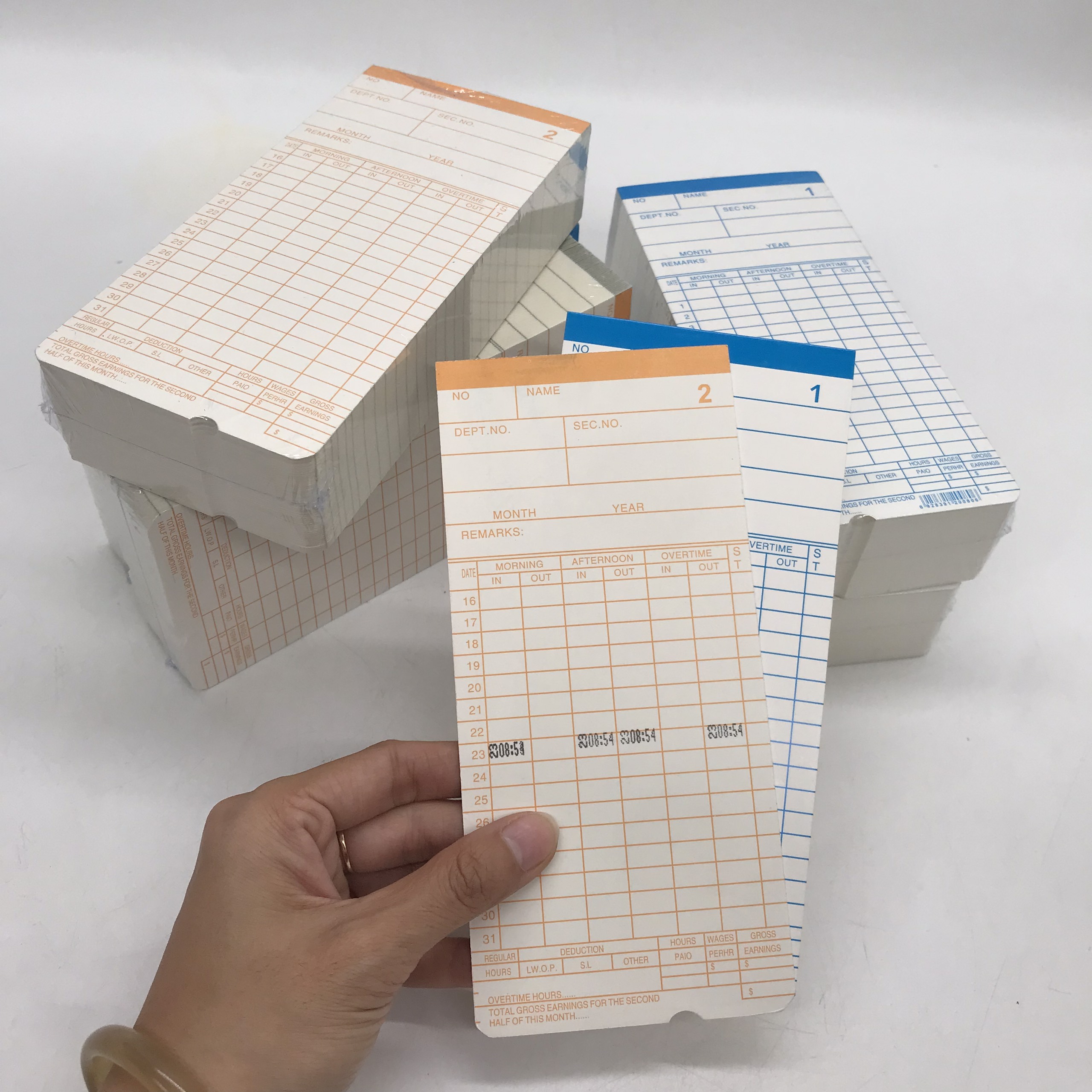 BỘ 5 XẤP THẺ GIẤY CHẤM CÔNG 