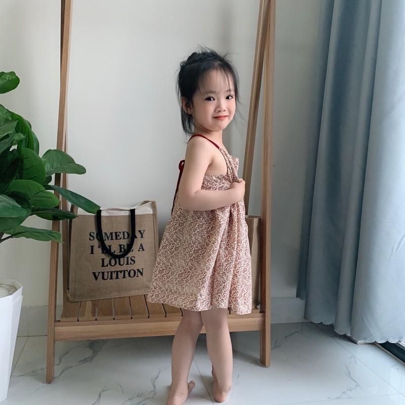 Đầm 2 dây mùa hè cho bé gái