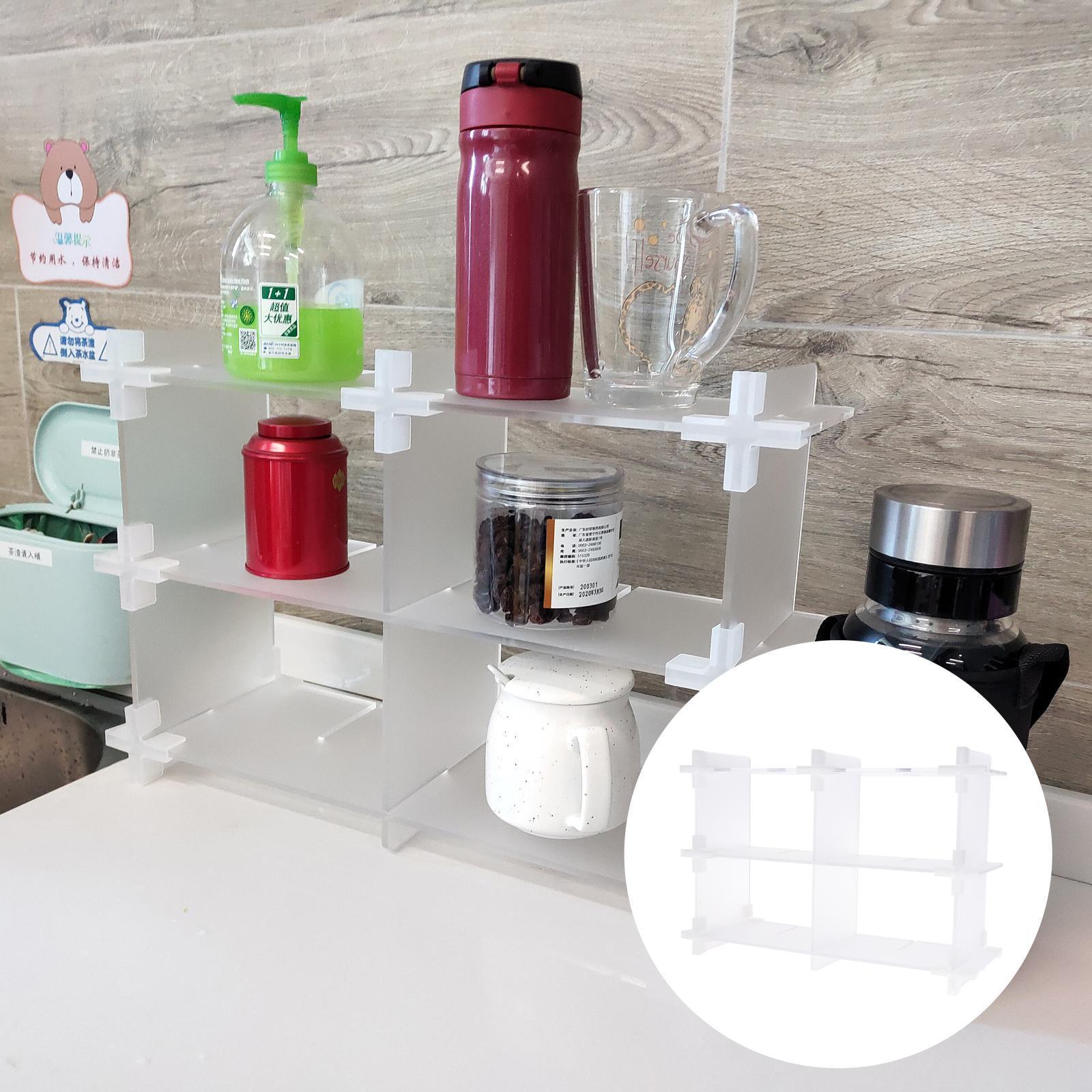 Acrylic Storage Rack Standing Shelf Bathroom Kitchen Storage Organization Matte