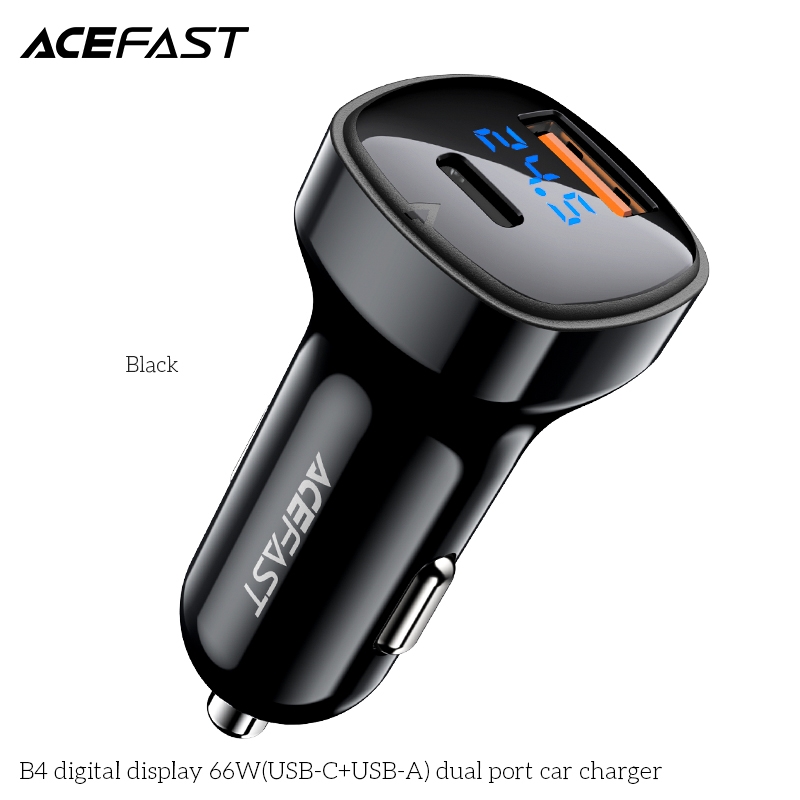 Sạc ô tô Acefast 66W 2 cổng USB-C + USB-A - B4 Hàng chính hãng Acefast