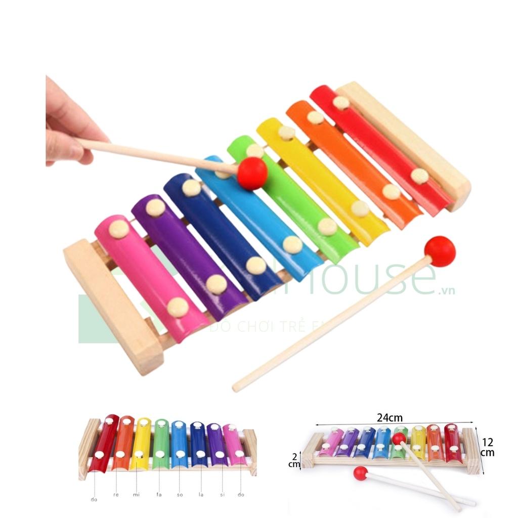 Đồ chơi gỗ, bộ đàn gỗ 8 quãng Xylophone giúp trẻ em thông minh