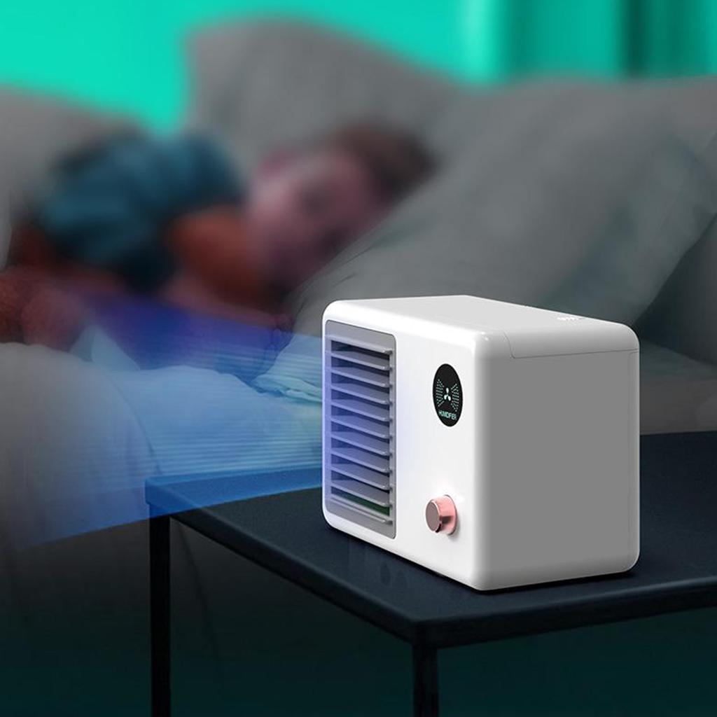 Personal Air Cooler, 3-in-1 Silent Retro Portable Mini Air Conditioner, 400ml Evaporative Air Cooler Humidifier Purifier with 7 Colors LED