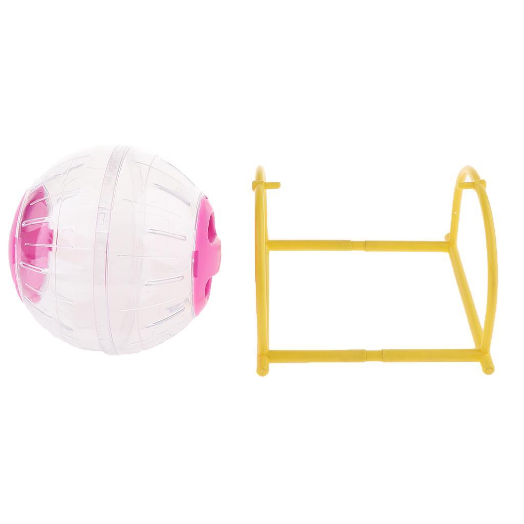 Pet Hamster Exercise Ball Activity Toy with Stand Pink