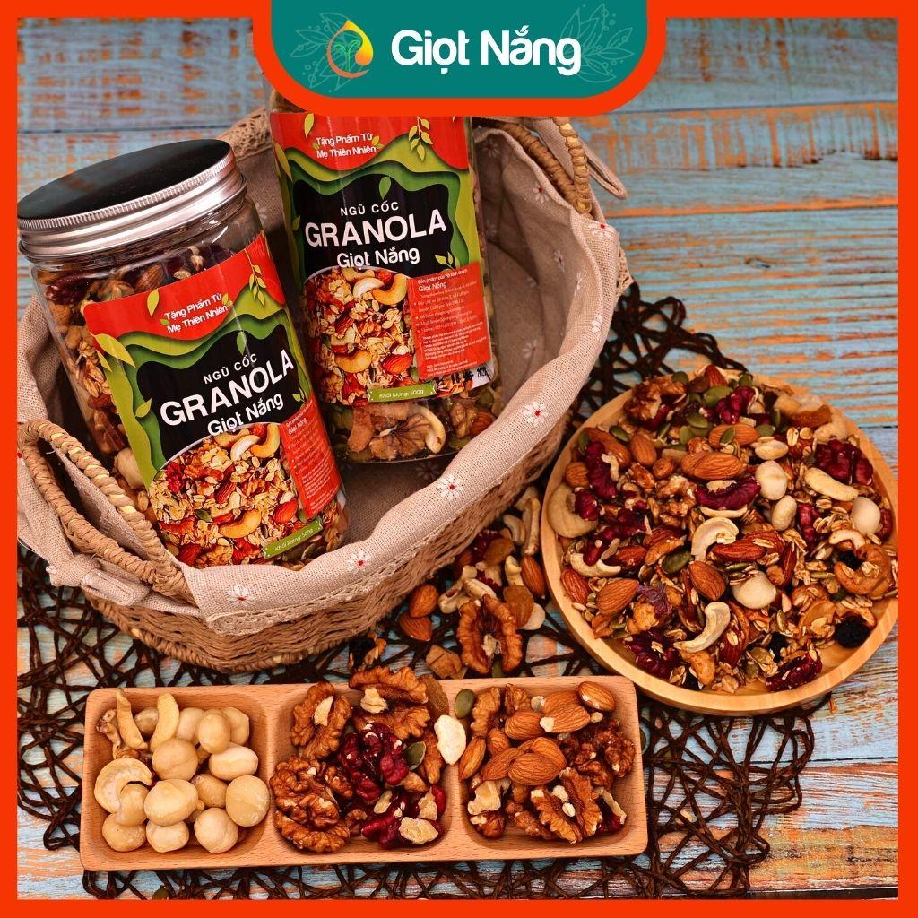 Hình ảnh Hạt ăn kiêng granola ngũ cốc ăn kiêng giảm cân không đường nhiều yến mạch premium hộp 500g từ Nông Sản Giọt Nắng