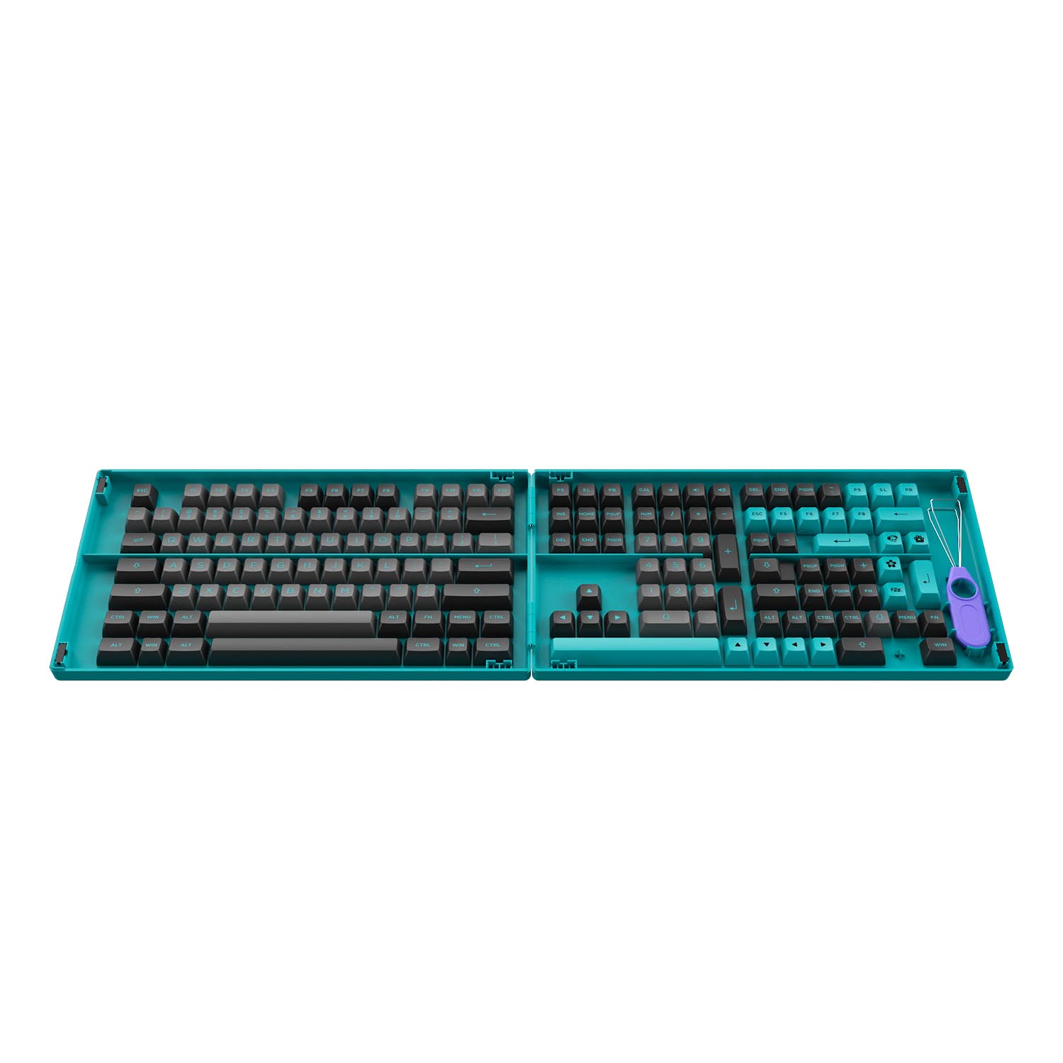 Keycap Cho Bàn Phím Cơ AKKO Hàng Chính Hãng Black &amp; Cyan ASA Profile | EZPC