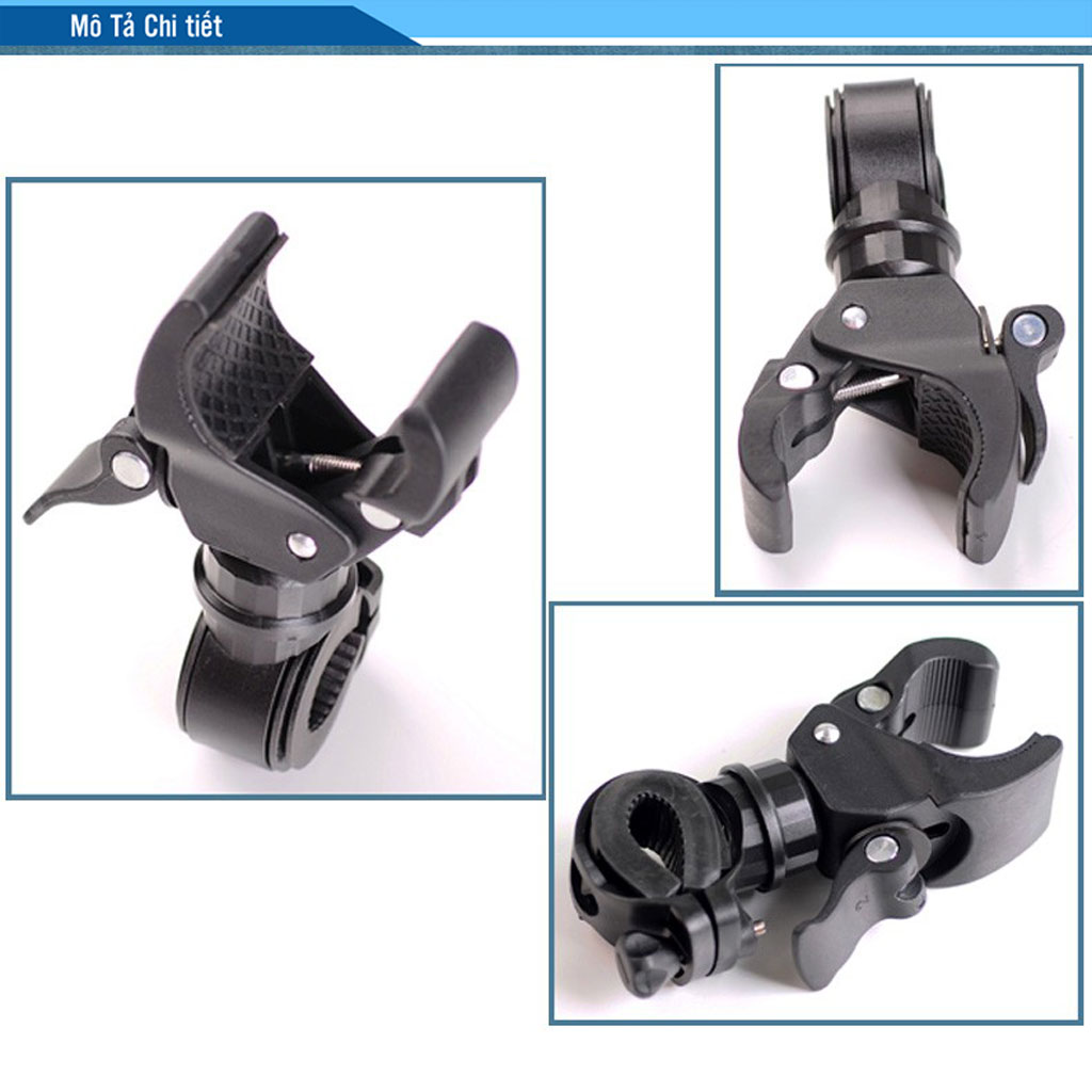 Kẹp Gắn Đèn Pin ML10 Xe Đạp Gắn Ghi Đông Tay Lái Xoay 360 Độ Chắc Chắn Mai Lee