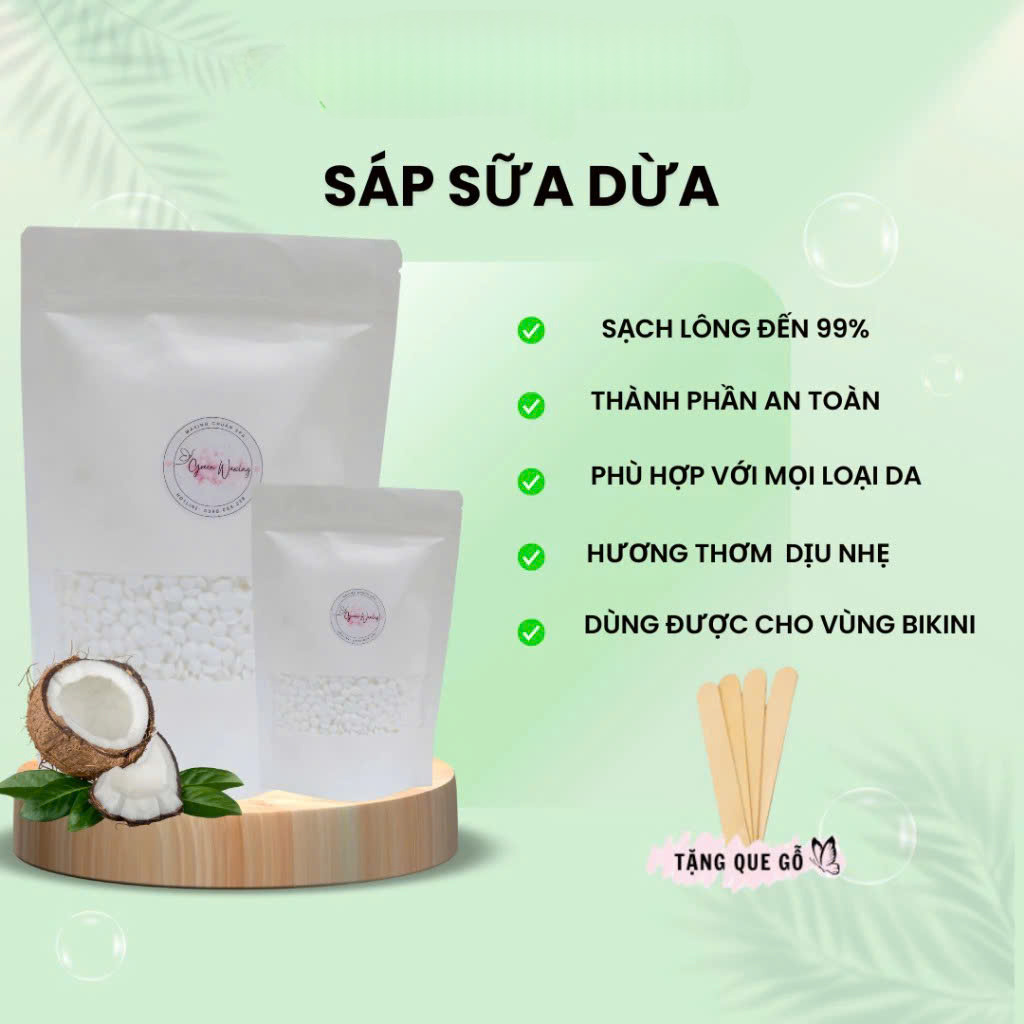 100g Sáp wax lông nóng Sáp tẩy lông nóng dạng hạt TẶNG QUE GỖ