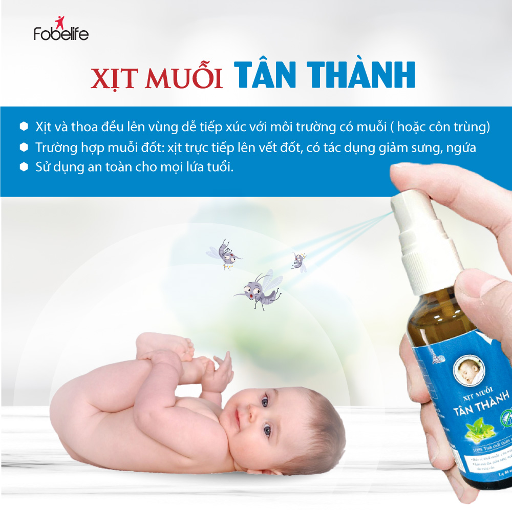 Chai Xịt Chống Muỗi Từ Thiên Nhiên An Toàn Cho Bé Tân Thành ( Chai 50 ml )