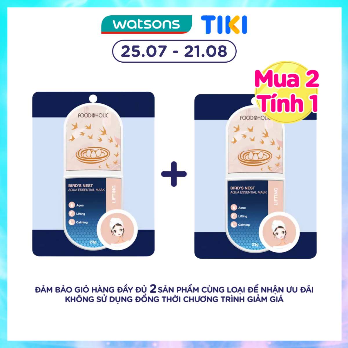 Mặt Nạ Foodaholic Bird's Nest Aqua Essential Mask Lifting Cấp Nước 23g