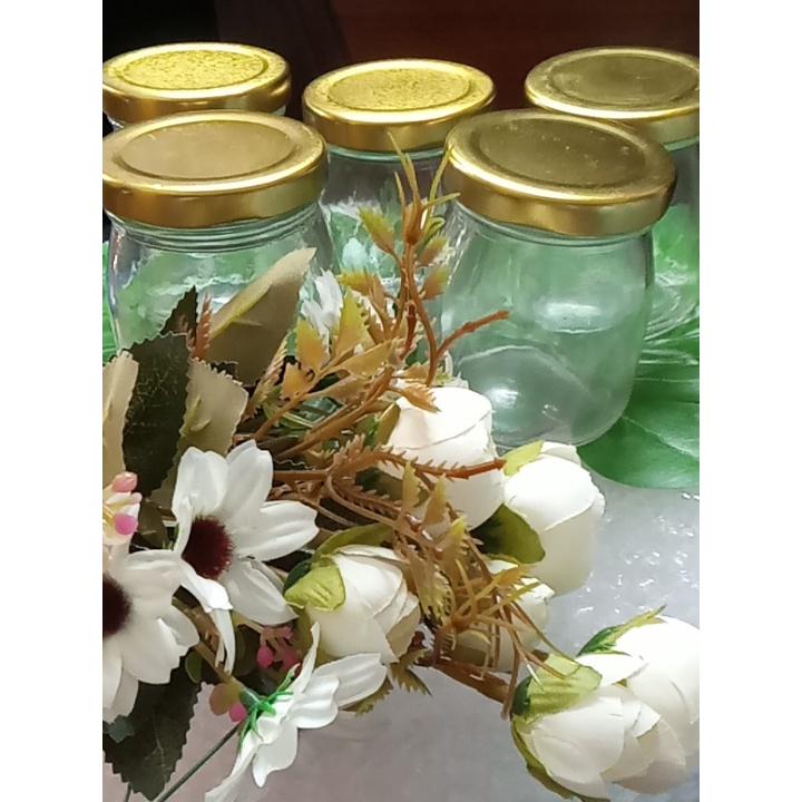 Set hũ thủy tinh nắp thiếc đẳng cấp dùng chưng yến, làm sữa chua, đựng hương liệu cỡ 150ml