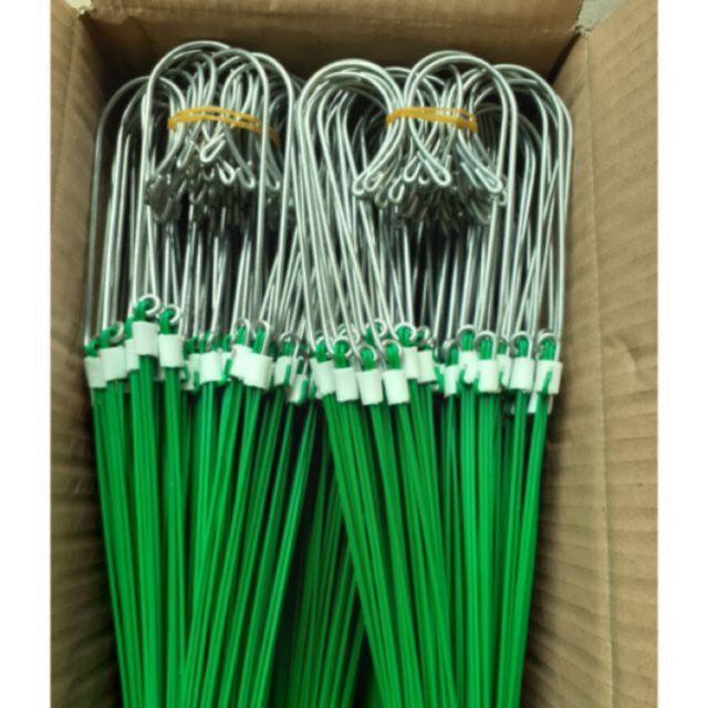 Set 10 móc kẽm bọc nhựa treo chậu lan dài 120cm