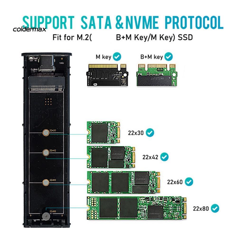 Vỏ Ổ Cứng 6Gbps SSD Case M.2 NGFF SATA Type-C Tản Nhiệt Tốt Cho Ổ Cứng SATA 2.5-inch