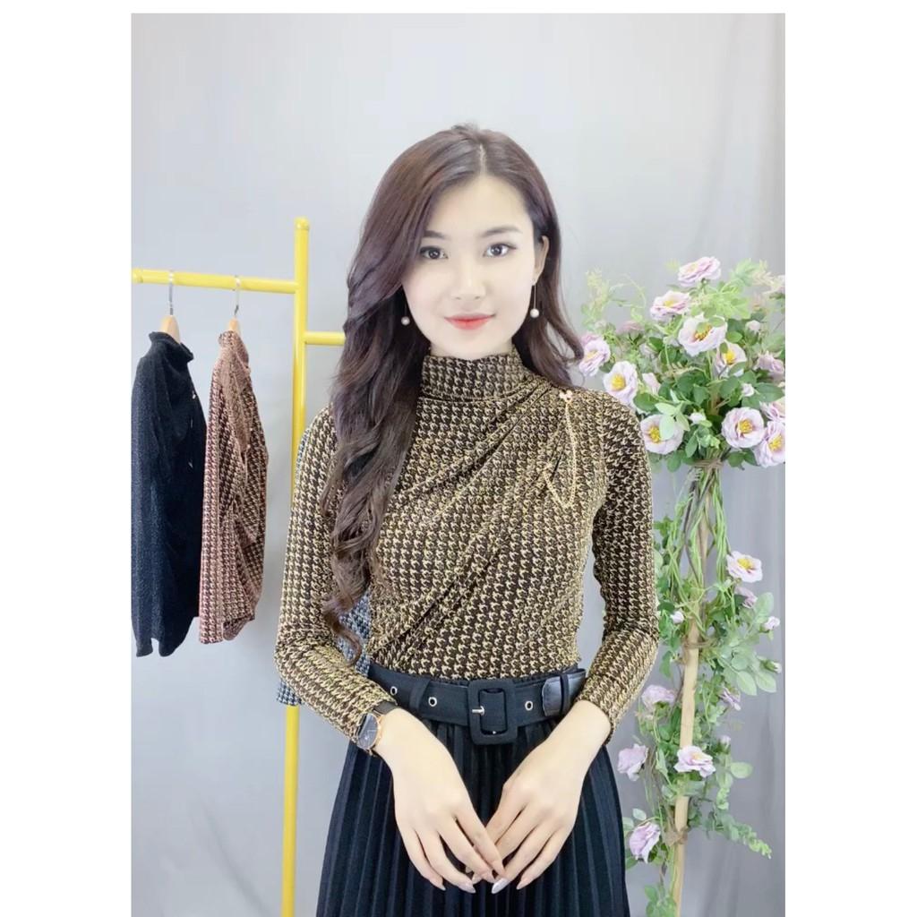 Xếp li vai cổ cao 3 phân chất vải loại1