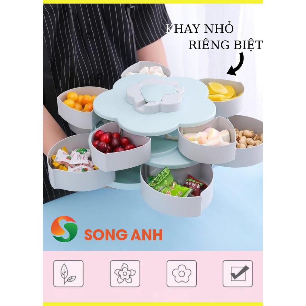 Khay Đựng Mứt Tết 2 Tầng 10 Canh Xoay Mẫu Mới 2021 Song Anh Cao Cấp, Hộp Đựng Mứt Tết Sang Trọng Tinh Tế (Bán Sỉ)