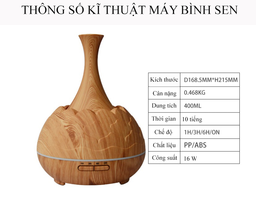 Máy khuếch tán tinh dầu bình sen vàng