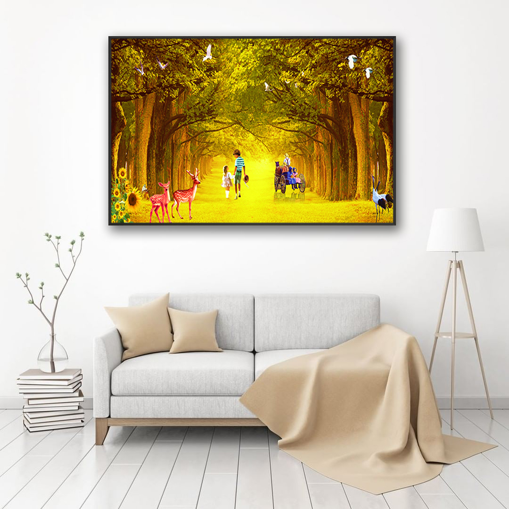 Tranh canvas treo tường – Thiên nhiên Con người Châu âu Vải canvas kim tuyến cán PiMa - công nghệ in UV hiện đại - Khung viền composite - độ bền màu trên 10 năm.