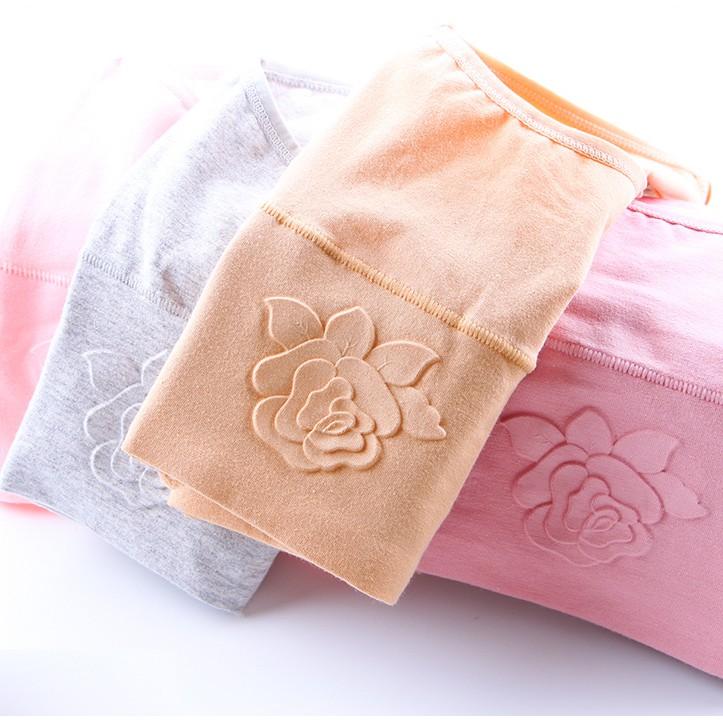 Quần Lót Nữ Cotton kháng Khuẩn Cạp Cao Hoa Nổi Xuất Hàn Hàng Loại Đẹp.