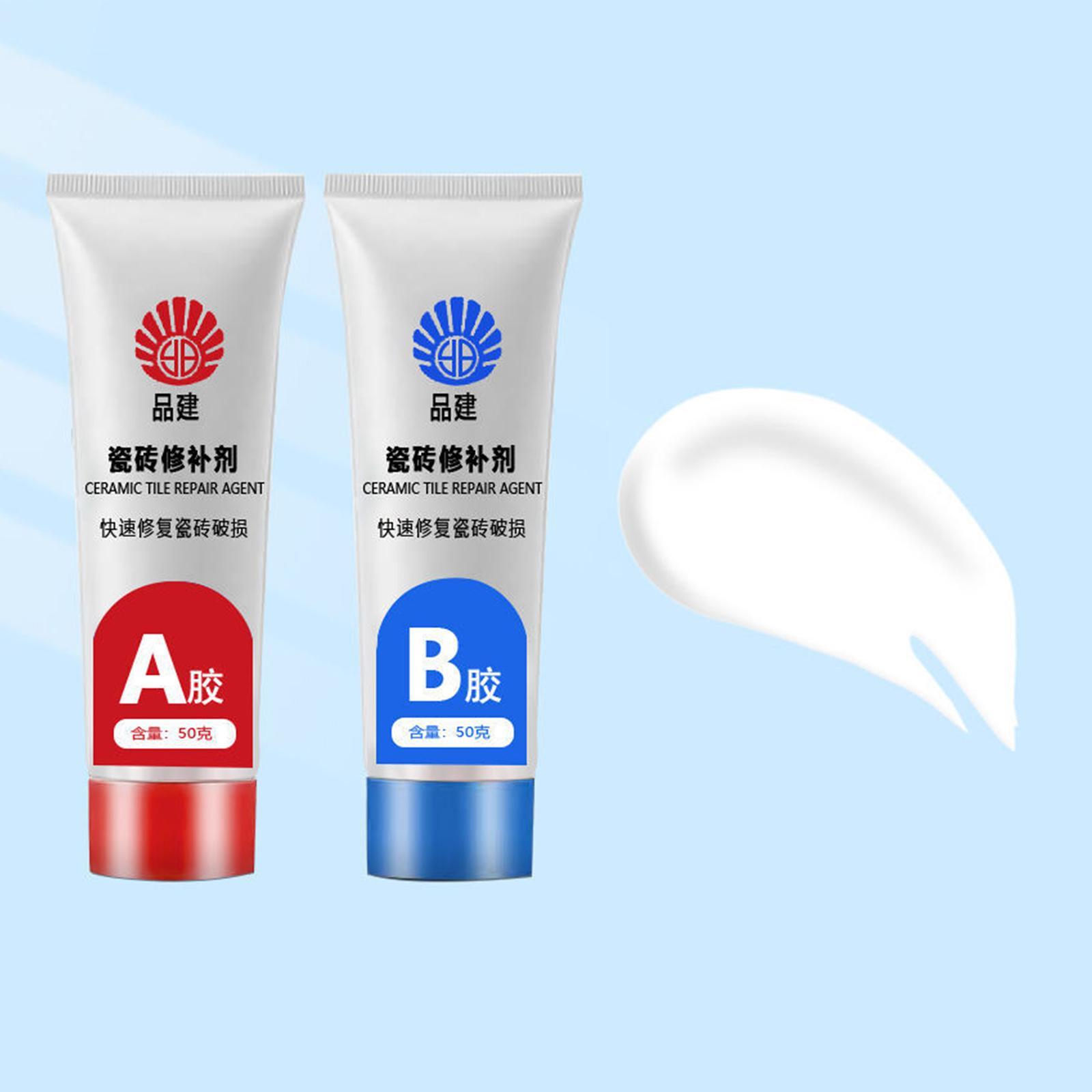 2x Tile Repair Agent Tub Repair Fix Hole Ceramic Repair Paste for Bathtub Toilet Shower