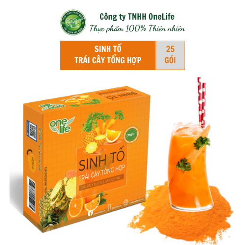 Sinh Tố Tổng Hợp Trái Cây Tự Nhiên OneLife (25 Gói x 20g / Hộp)