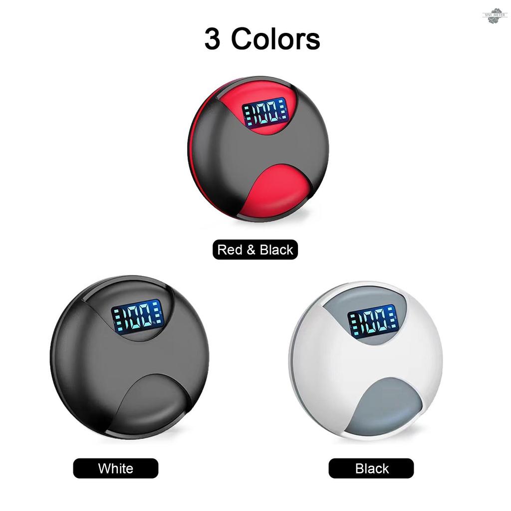 BT 5.0 Headphones True Wireless Earphone Sports Headset Noise Cancelling Touch Control IPX7 Waterproof Invisible Earbuds with LED Digital Display Charging Case