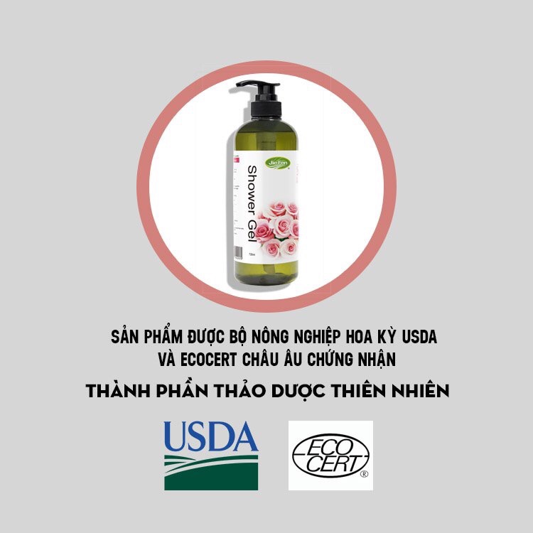 Combo Dầu gội thảo dược Organic ngăn ngừa tóc gãy rụng Jie Fen 500ml - Sữa tắm thảo dược Organic tẩy sạch nhờn dưỡng ẩm chống lão hóa Jie Fen 500 ml #Hoa hồng