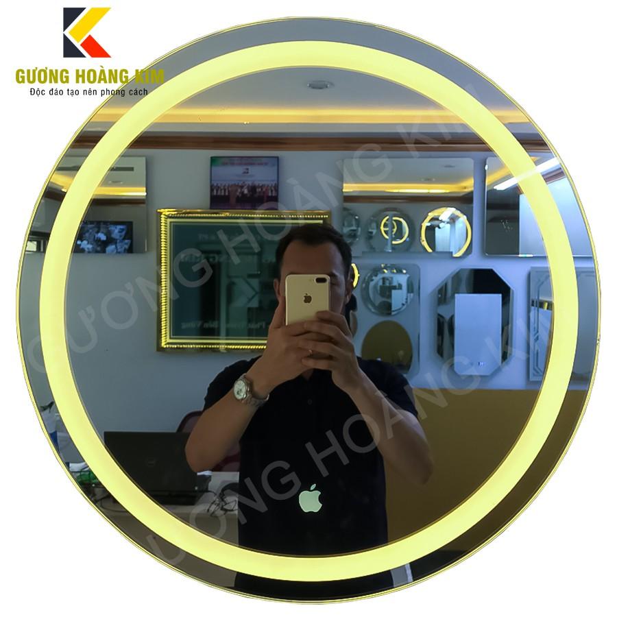 Gương tròn đèn led trang điểm treo tường cảm ứng thông minh kích thước tròn 60cm - guong mirror