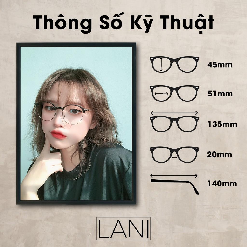 Gọng kính cận nam nữ dáng bầu Vintage, siêu nhẹ dễ phối đồ LANI 2736 - Lắp mắt cận có độ theo yêu cầu