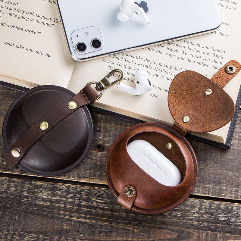 Bao Case Da Ngựa Tròn Ball Purse đa chức năng cho Airpods Pro / Airpods 3 / Airpods Pro 2