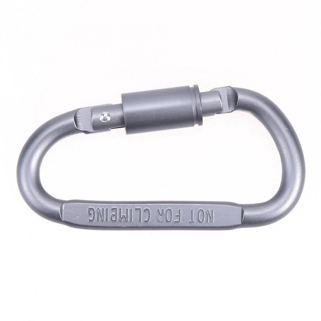 Combo 2 Móc Đa Năng Móc Khóa Nhôm Đi Phượt Carabiner Chữ D Khoá Xoay 8cm