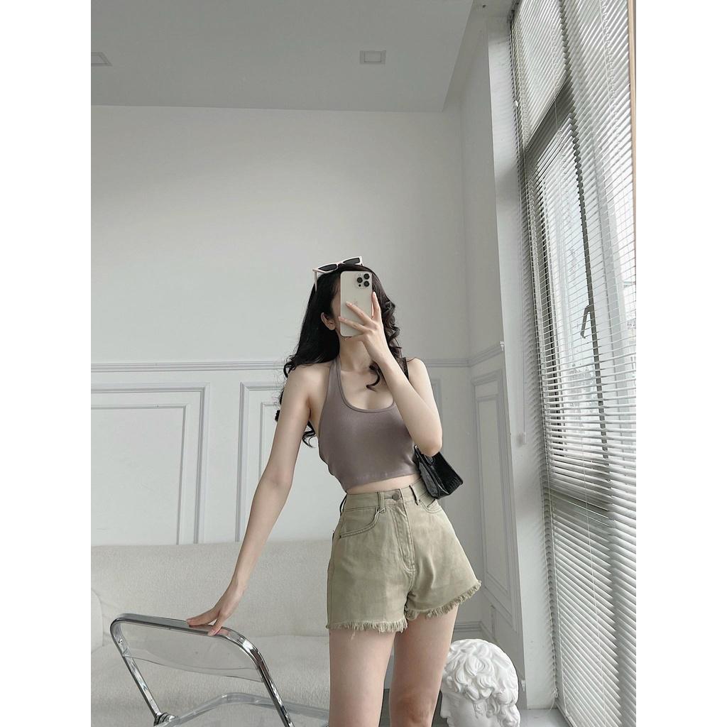 Quần shorts jeans nữ HEYBEE cắt lai nhiều màu - JEANS SHORTS HJ1233
