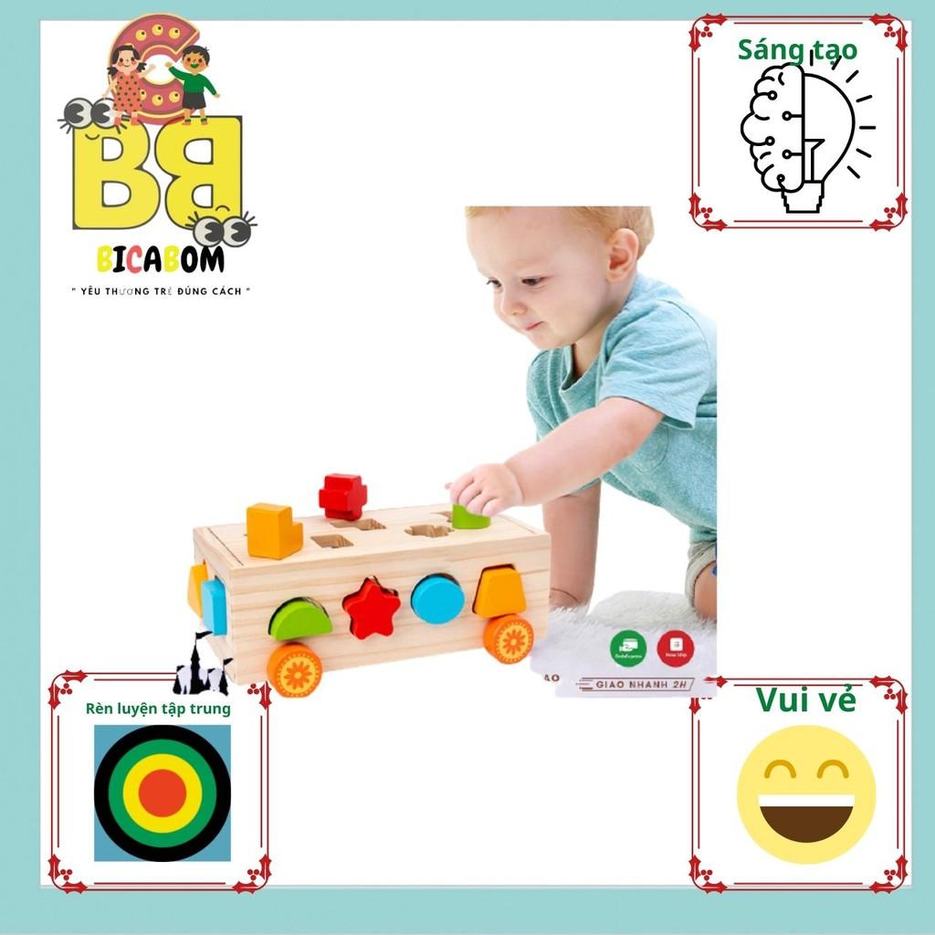 Đồ chơi giáo dục sớm cho bé ô tô hộp thả hình khối Bc35