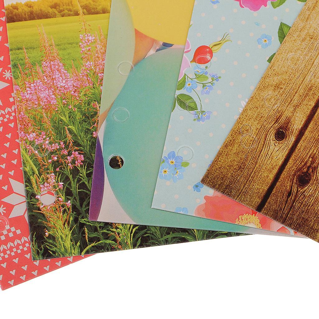 5 Pieces Colorful 6 Holes Memo Paper Indexing Dividers Sheets For Journal Note Book Diary Cardstock