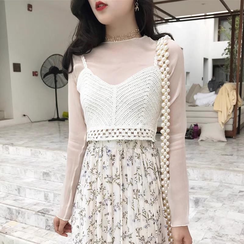 Áo 2 dây đan móc đi biển siêu xinh