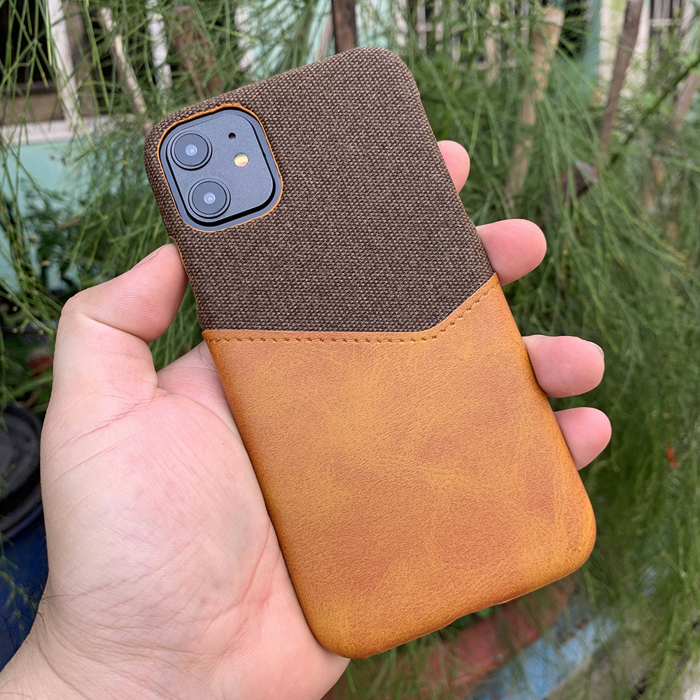Ốp lưng da vải kiêm ví cao cấp dành cho iPhone 11