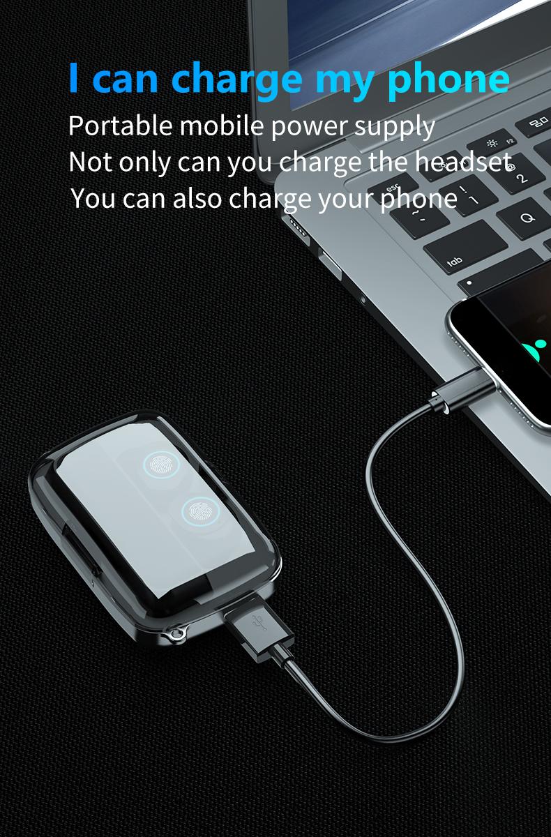 Bluetooth Earphones M18 TWS Wireless Headphones Waterproof Sports Touch Control Headset Charging case Stereo Earbuds