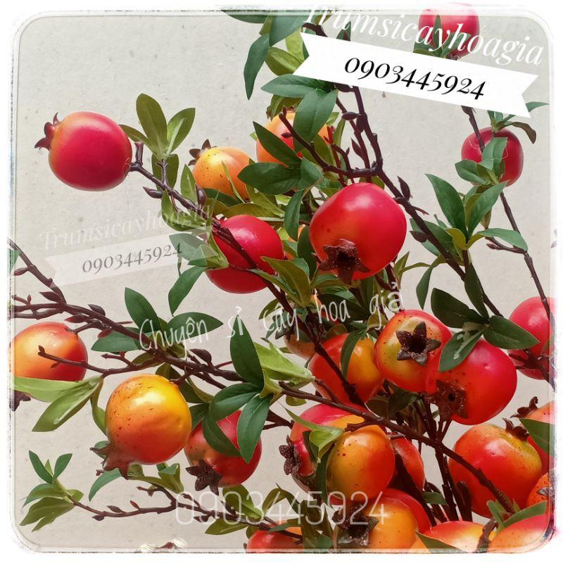 Cành lựu 7 quả mô phỏng cao 85cm giống thật - Cây giả