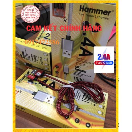  DÂY SẠC NHANH HAM C03, ĐẦU NHÔM-DÂY DÙ CHUÔI CẮM TYPE C, Hàng Chính Hãng